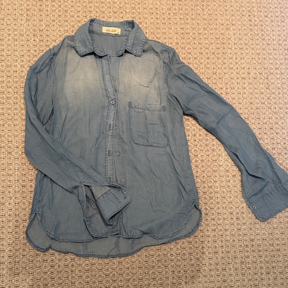 Bella Dahl Blue Thin Button Down Shirt - Picture 1 of 7